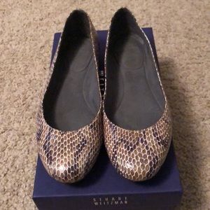 Stuart Weitzman snake skin flats